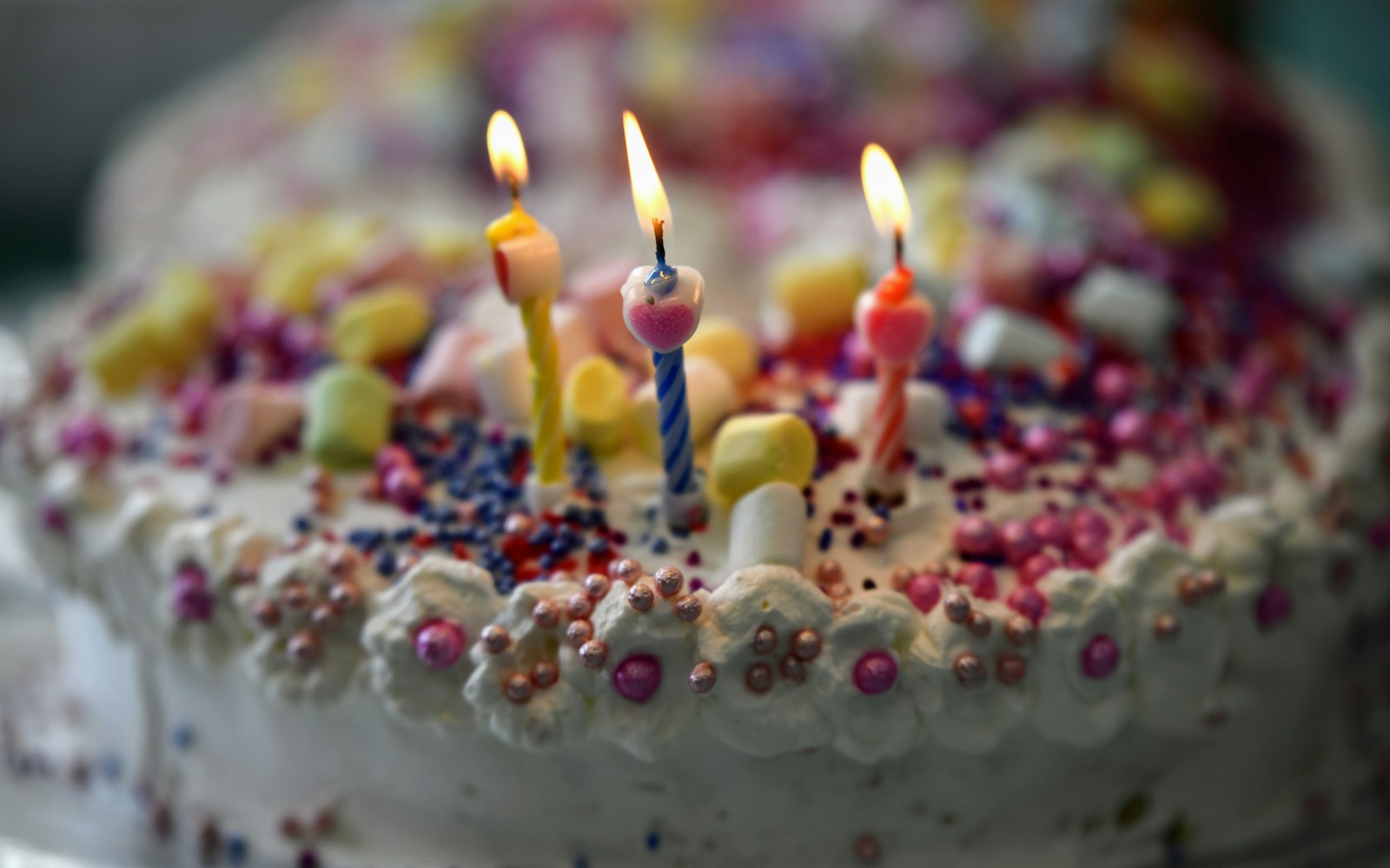 Birthday cake with candles